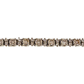 Vintage 14K White Gold 6.75ctw Diamond Hinged Link Bracelet
