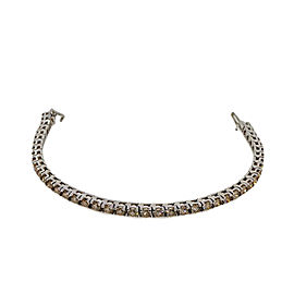 Vintage 14k White Gold Yellow Brown Diamonds Bracelet