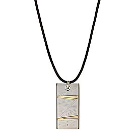 Damiani 18K Yellow Gold with Stainless Steel and Diamond Flash Pendant Necklace