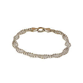 5 Row Fancy Bead Bracelet 14k White Gold