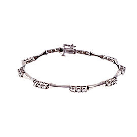 14k White Gold Full Cut Diamond Bracelet