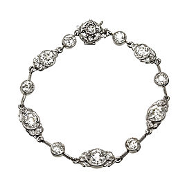 14.40 Carat Victorian Old European Cut Diamond Platinum Bracelet