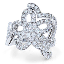 Van Cleef & Arpels 18K White Gold with 1.56ctw Diamond Floral Ring