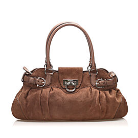 Ferragamo Gancini Marisa Suede Shoulder Bag