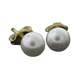 Mikimoto Blue Lagoon 14K Yellow Gold Pearl Stud Earrings