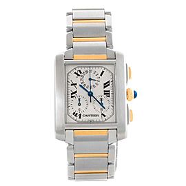 Cartier W51004Q4 Tank Francaise Mens Steel Gold Chrongraph Watch