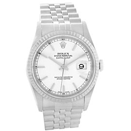 Rolex 16234 Datejust Steel 18K White Gold Jubilee Bracelet Mens Watch