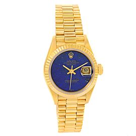 Rolex 69178 President Datejust 18K Yellow Gold Lapis Womens Watch