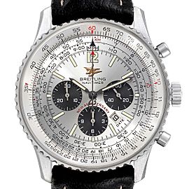 Breitling Navitimer 50th Anniversary Silver Dial Mens Watch A41322 Box Papers