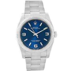 Rolex Oyster Perpetual 116034 Stainless Steel & 18K White Gold Blue Dial 36mm Mens Watch