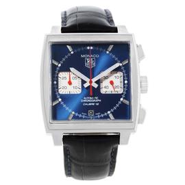 Tag Heuer Monaco Stainless Steel Blue Dial Automatic Chronograph 39mm Mens Watch