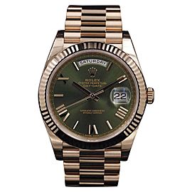 Rolex Day-Date 228235 Rose Gold Green Roman Dial 40mm Mens Watch 2017
