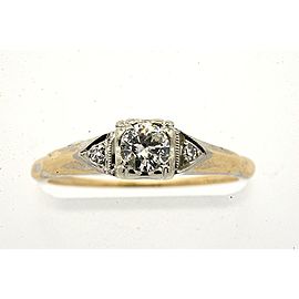 Diamond Engagement Ring Band 14K Gold .25 1/4 H SI2 Carat Sz 5 Vintage