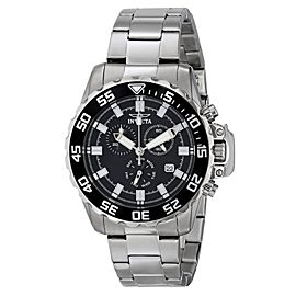 NWOT Men's Invicta 13624 Pro Diver Stainless Steel Black Chronograph Dial Watch
