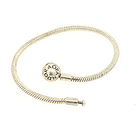 Sterling Silver Pandora Charm Bracelet Smooth Ball Clasp 7.6" Version
