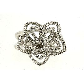 Sonia B. Bitton Diamond Ring Filigree 14K White Gold Flower Floral Star sz 6