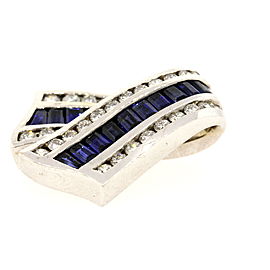 Charles Krypell Sapphire Diamond Slide Pendant Enhancer Ribbon Crossover
