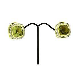 David Yurman diamond with lemon citrine Albion earrings in 18k yellow gold
