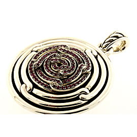 David Yurman Labyrinth Disc Pendant Enhancer Large 2.5" Ruby $3700 Special Order