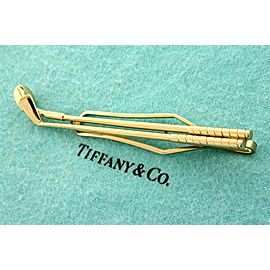 Tiffany & Co. Golf Clubs Money Tie Clip 14k Yellow Gold Vintage 3" 11.1g Rare