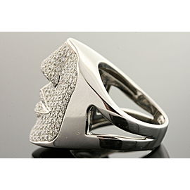 Sonia B. Diamond Face Ring 14k White Gold 2.5ct Pave 3D size 5