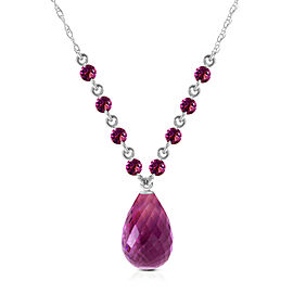 11.5 CTW 14K Solid White Gold You Intoxicate Me Amethyst Necklace