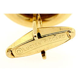 Lucian Piccard 14k Gold Pearl Cufflinks 3/4" Button Style 14.4g Vintage
