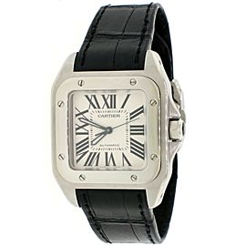 Cartier Santos 100 Midsize Silver Roman Dial Automatic Mens Watch 2878