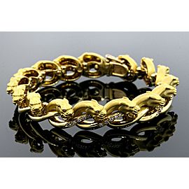 Carrera Y Carrera Panther Diamond Bracelet 18k Yellow gold 6.75" 63.3g Heavy