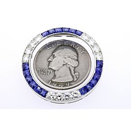 Tiffany & Co. Diamond Sapphire Pendant Circle Platinum Vintage Rare