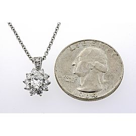 Tiffany & Co. Pendant .95ctw Oval Diamond Flower Cluster Platinum 16" Chain $10k