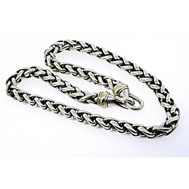 David Yurman Wheat Chain Necklace 8mm 14k Gold Sterling Silver 18"