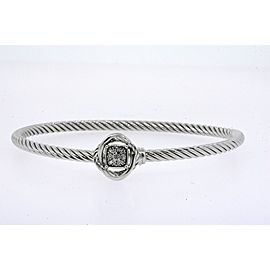 David Yurman Diamond Bracelet Infinity Hook On 3mm Sterling Silver 5 7/8" small