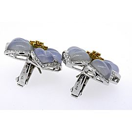 Kanaris Earring Pendant Set 18k White Gold Diamond Tsavorite Citrine Flower