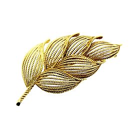 Tiffany & Co. Brooch Pin Leaf Bushel Flower Leaves 18k Gold Italy Vintage 2.5"