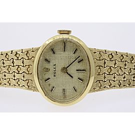 Rolex Ladies Watch Vintage 14k Yellow Gold Oval Face Manual Wind 1400 6.25"