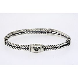 David Yurman Labyrinth Diamond Bracelet Pave Petite Single Loop Sterling Silver