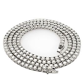 True 14k White Gold 14.7ct Tennis Diamond 22" Chain