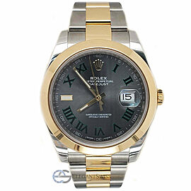 Rolex Datejust 41mm 2-tone Watch with Green Slate Wimbledon Dial