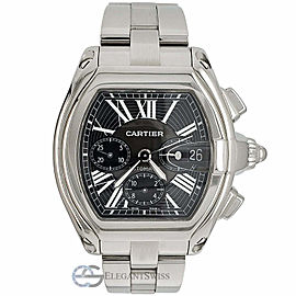 Cartier Roadster Chronograph XL 49mm Black Roman Dial Steel Watch