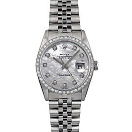 Rolex Datejust 36mmc Unisex Stainless Steel Automatic White MOP