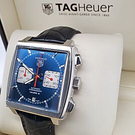Tag Heuer Monaco Calibre 12 Chronograph 39mm Blue Dial Steel Watch
