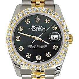 Rolex Datejust Diamond Bezel/Black MOP Dial Jubilee Watch