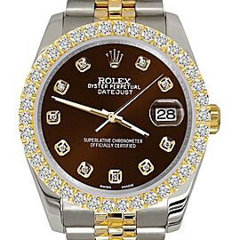 Rolex Datejust Diamond Bezel/Chocolate Dial Jubilee Watch