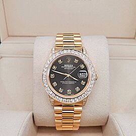 Rolex President Datejust Diamond Bezel/Lugs/Rhodium Gray Dial Watch