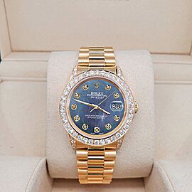 Rolex President Datejust Diamond Bezel/Lugs/Black Pearl Dial Watch