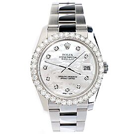 Rolex Datejust Diamond Bezel/White MOPDiamond Dial Steel Watch