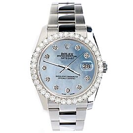 Rolex Datejust Sky Blue MOP Dial with Custom Diamond Bezel