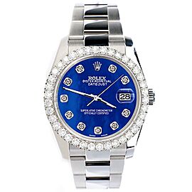Rolex Datejust Royal Blue MOP Dial with Custom Diamond Bezel