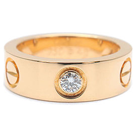 Cartier Love Ring 3P Half Diamond K18 Yellow Gold #46 US4